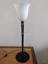 Lampe art déco MAZDA LITA en acier LAQUÉ NOIRE craquelé écaille en parfait état.