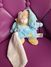 Doudou ours bleu  avec mouchoir BABY NAT - 