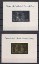 OR22561/ INDIA / NAGALAND – DE GAULLE – MINT MNH SILVER & GOLD BLOCKS