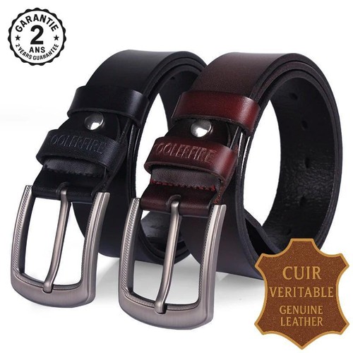 Ceinture cuir véritable homme - cuir,