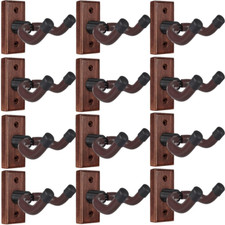 Guitar Wall Mount 12 Pack, Wood Guitar Hanger Mount Hook Stand Wall for Acoustic