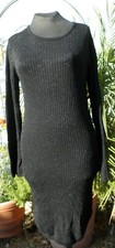 WOMENS LOVESICK BLACK LUREX L/S SHIRTTAIL DRESS  SIZE 1  50% OFF