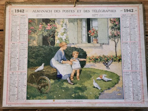 Calendrier des postes - , 1942