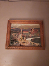 Ancienne Image Style Chromo Encadrée De Lourdes