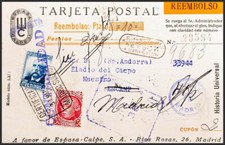 Espagne Courrier De La République Espagnole Certifié Botte