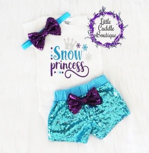 Snow princess baby - snow, shorts