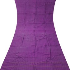 Vintage Violet 100% Soie Pure Artisanal Sari Vestige 3.7m Craft Tissu Soie