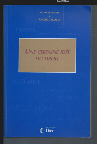 Une certaine idée droit - idée,