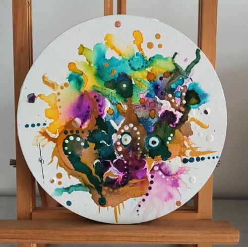 Tableau abstrait contemporain - tableau,
