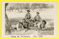 cpa Carte Photo MARSEILLE CAMP de CARPIAGNE 1930 MILITAIRES SOLDATS Mitrailleuse