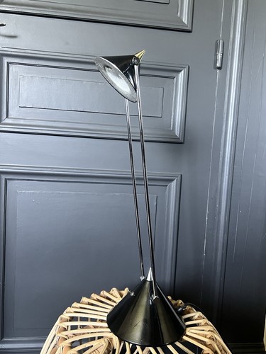 Lampe design noir chrome - design,