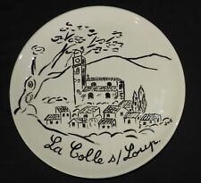 Assiette " LA COLLE  SUR LOUP " (25 cm, très bon état) Signature Fleur de LYS