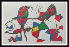 Joan MIRO : Chat et oiseau, Lithographie originale 1975