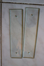 lot de 2 plaques de proprete en verre biseauté pour porte