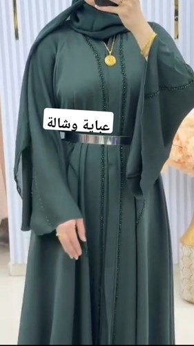 Green abaya with sheila m - green, s