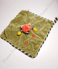 Doudou Plat Carré Renard Vert