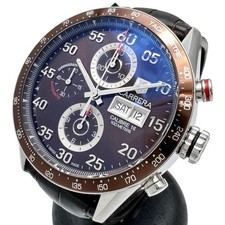 Montres TAG HEUER Carrera Chronograph CV2A12 en acier inoxydable/cuir...