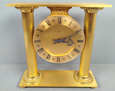 LEROY Horloge A Poser Mouvement QUARTZ Colonnes Laiton Horloge Cheminée C34