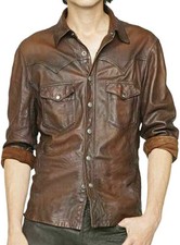 Chemise homme en cuir