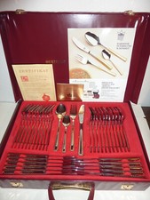 Ménagère Solingen, 94 pièces, acier Chrome-Nickel et Or 23/24 ct.