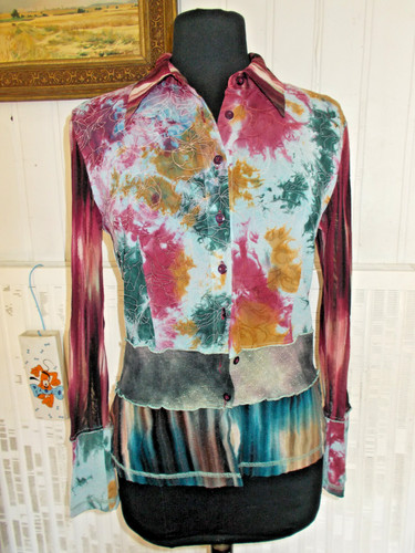 Top chemisier matiere mesh - top,