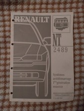 Manuel NT 2489 A systemes Antidemarrage TIR Generation 1 Renault Trafic Essence