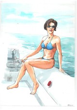 DESSIN ORIGINAL INEDIT D'UNE PIN UP ( TONY CORSO ) PAR BERLION SUPERBE ETAT