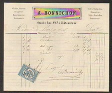 CHATEAUROUX (36) BONNETERIE , SOIERIE & CONFECTION / MODE "A. BONNICHON" en 1872