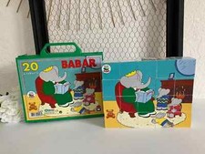 16⚜️ France Jouets Boite à Cubes 20 Cubes Babar Dujardin Complet
