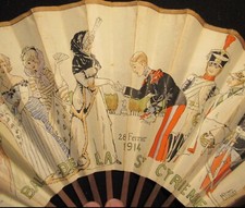 RARE ANCIEN EVENTAIL 1914 BAL