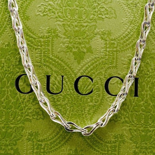 Rare collier long gucci argent - long,