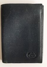 DUOLYNX portefeuille monnaie cartes  cuir bleu marine grainé  14/11 CM beg