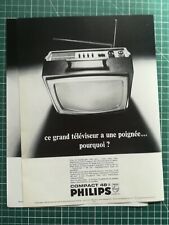 1102 Publicité circa 1960 Téléviseur Philips Compact 48 cm