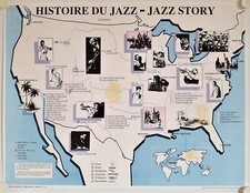 Affiche HISTOIRE DU JAZZ - JAZZ STORY Editions Fuzeau 79x60 cm