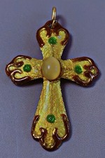 VINTAGE CROIX PENDENTIF EMAUX