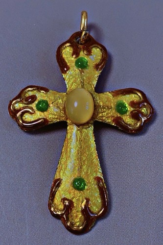 Vintage croix pendentif - pendentif, emaux