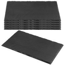 Lot de 6 plateaux rectangulaires en ardoise naturelle - 25 x 15 cm - Pour ste...
