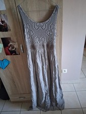 Robe longue taupe taille unique sans manches