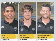 329 LEOTA - CABANNES - CLAVERIE # STADE MONTOIS PRO D2 STICKER PANINI RUGBY 2015