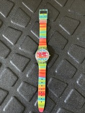 ancienne montre swatch bracelet complet arc en ciel