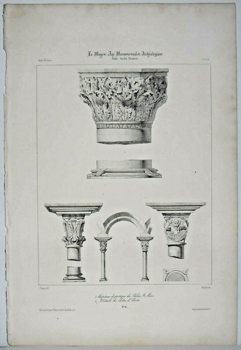 Lithographie chapiteaux - chapiteaux, du