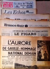 Sélection presse décès & obsèques du président De Gaulle