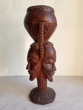 Cendrier Art Africain en bois sur pieds