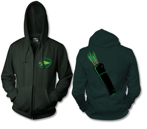 Men green arrow zip - green, up