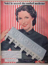 PUBLICITÉ DUNLOPILLO MATELAS MOUSSE DE LATEX VOICI LE SECRET DU CONFORT MODERNE