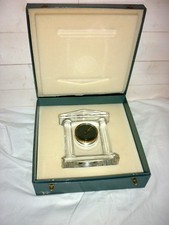 DAUM France Pendule cristal vintage pendulette de bureau Clock h:19,2 cm