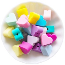 Perle silicone petit coeur - perle,