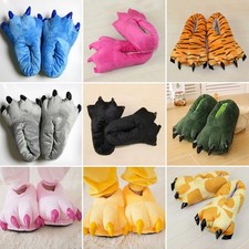 Monstres griffes de dinosaure pieds pantoufle audultes enfants hiver vêtements de maison chaussures à enfiler