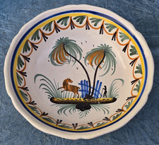 Beau grand plat ancien en faïence de Nevers 19éme / Joliment décorée