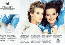 publicité Advertising 0923 1991   cosmétiques Vichy  soins beauté  2 pages